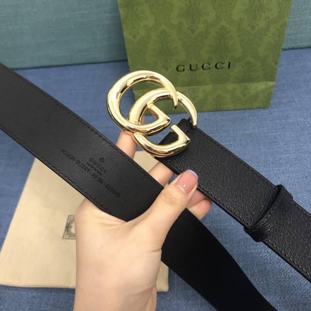 代购级古奇男士腰带gucci 原厂精密电渡扣头 意大利原厂皮 宽4.0Cm 代购级